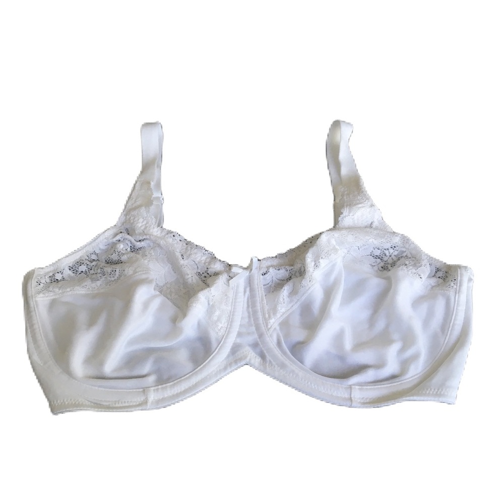 White Lace Trim Underwire Bra - Women Intimates